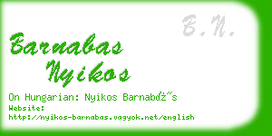 barnabas nyikos business card